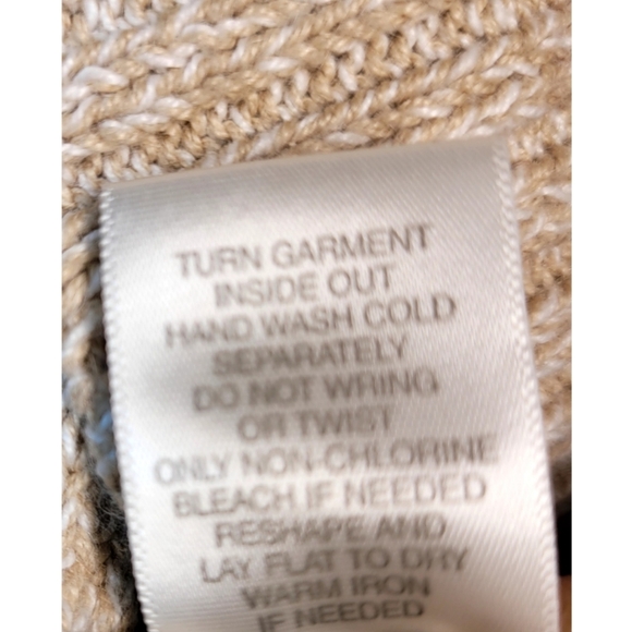 Christopher & Banks Knit Tan Cardigan Sweater Size XL Single Button Large Collar - Picture 9 of 11
